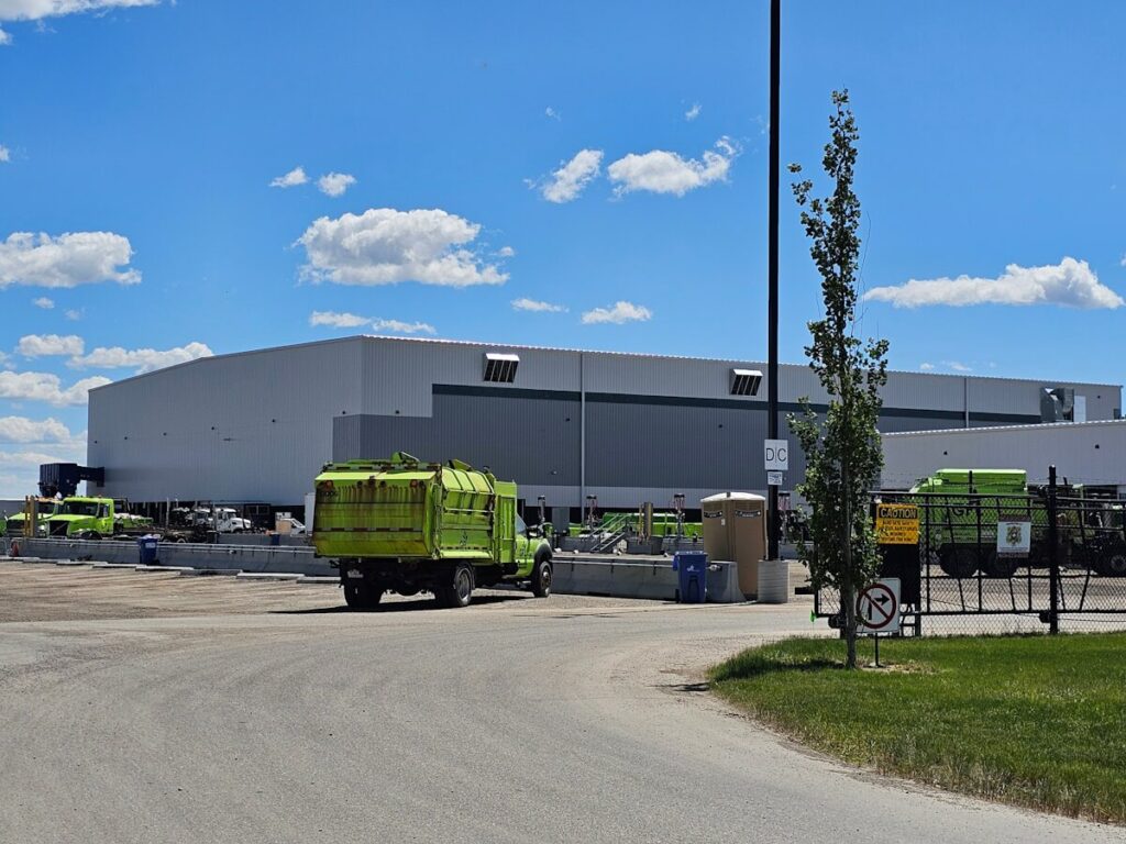 large steel frame building construction