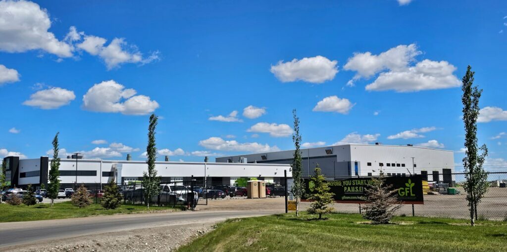 large steel frame building construction