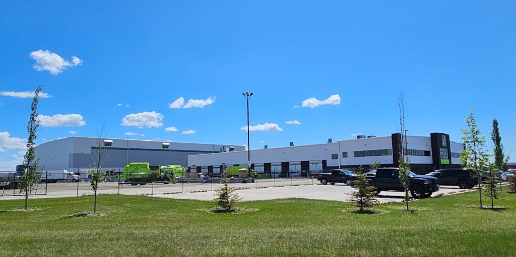 large steel frame building construction